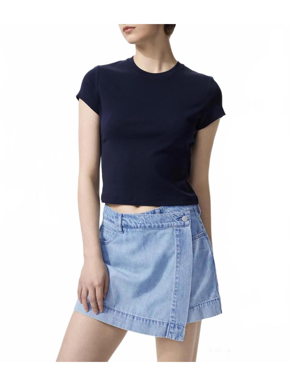 Uniqlo Drapey Denim Skort Light Blue Wash NWT XS